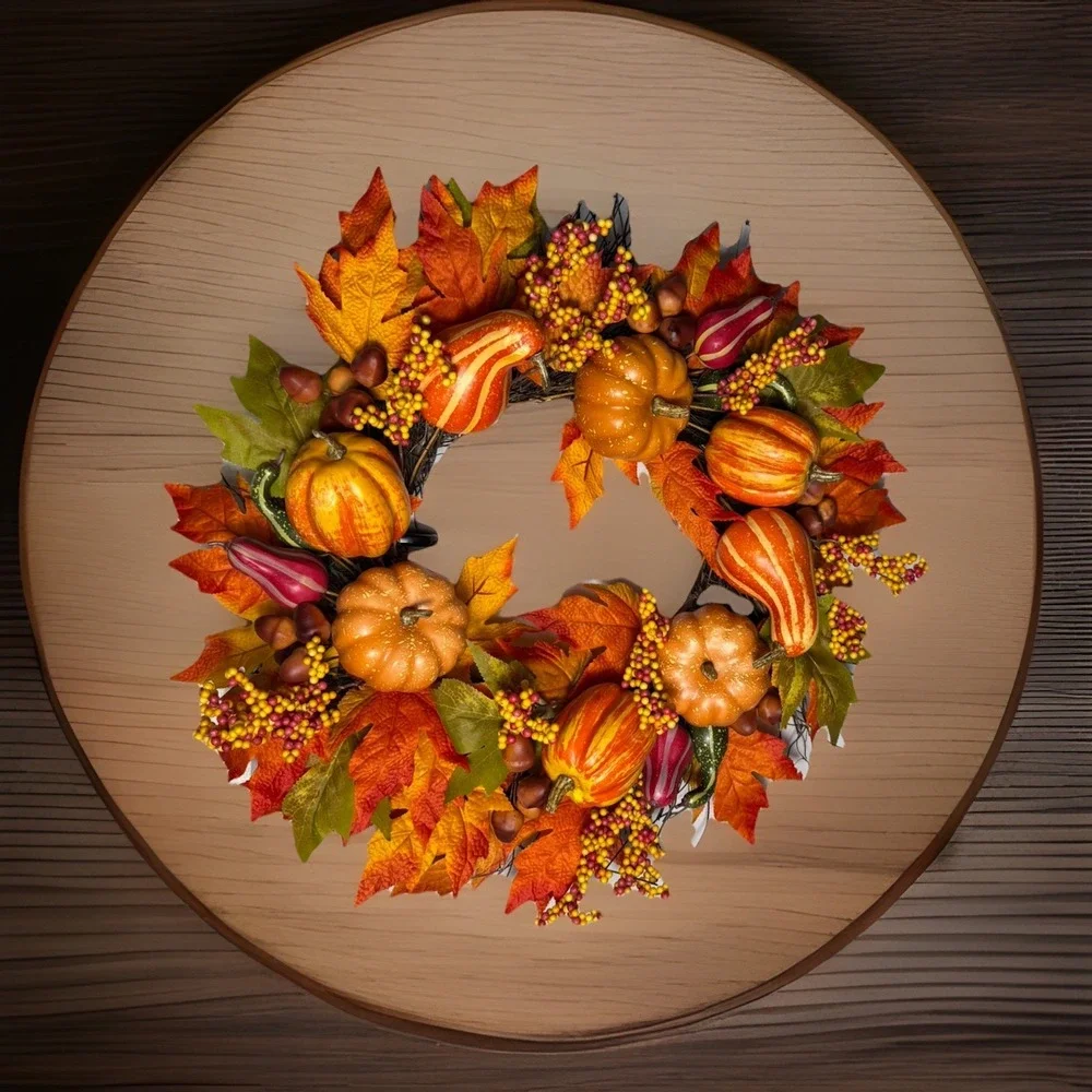 Fall Wreath Pumpkins Farmhouse Thanksgiving Autumn Decor